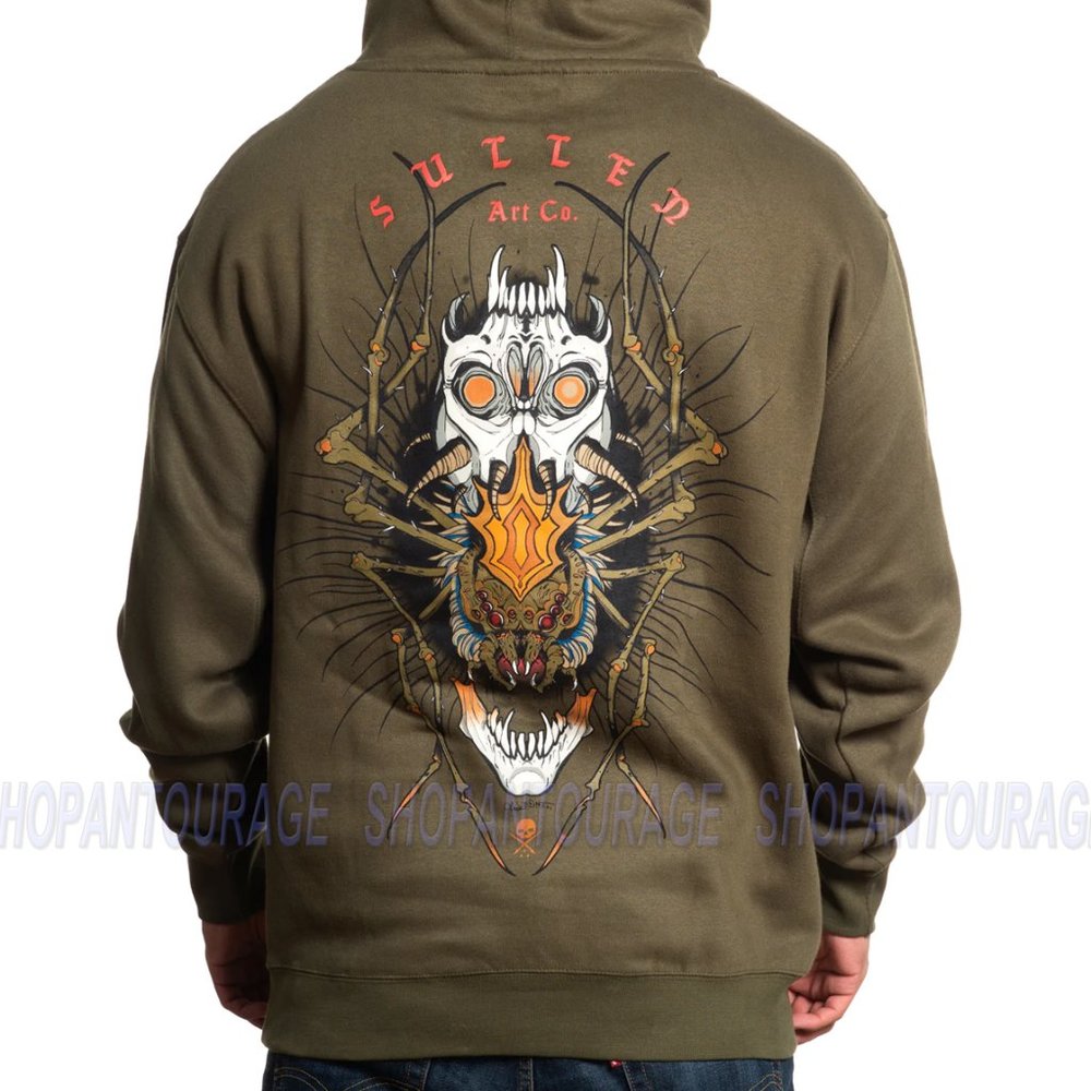 Sullen Art Collective Recluse Pullover SCM5110 Long Sleeve Tattoo Men`s Hoodie